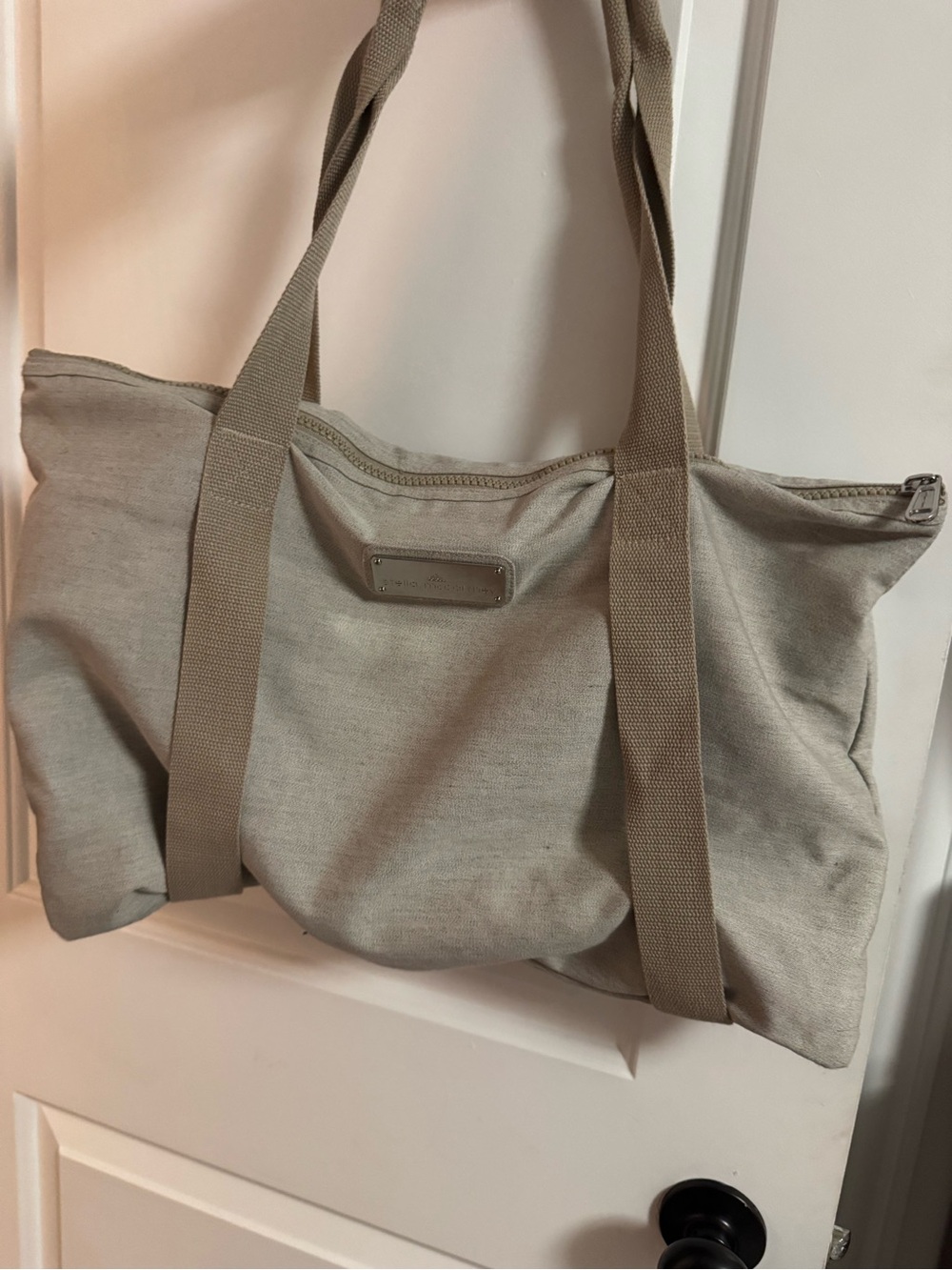 EUC Adidas Stella McCartney Canvas Tote Bag in Taupe